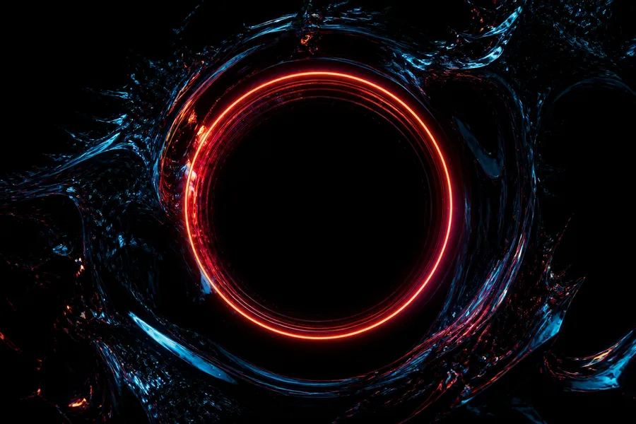 Red Neon Circle On Pure Black Amoled Wallpaper 7 4K 6