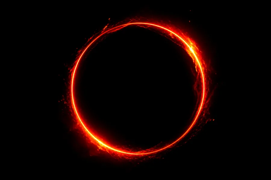 Red Neon Circle On Pure Black Amoled Wallpaper 7 4K 7