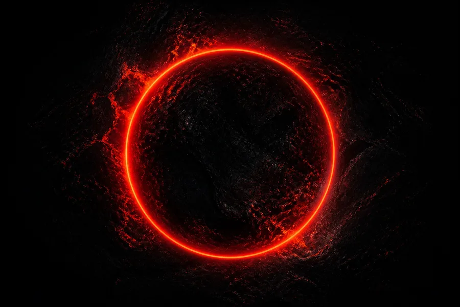 Red Neon Circle On Pure Black Amoled Wallpaper 7 4K 8