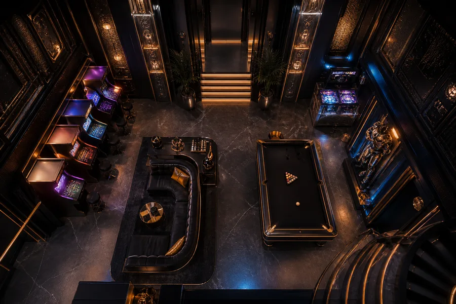 Retro Arcade Room With Neon Machines Gaming Wallpaper 7 4K 5