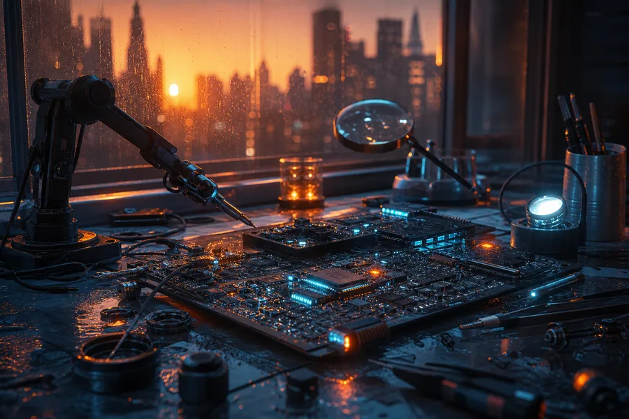 Robotics Workbench With Soldering Tools Electronics Wallpaper 4 4K 10