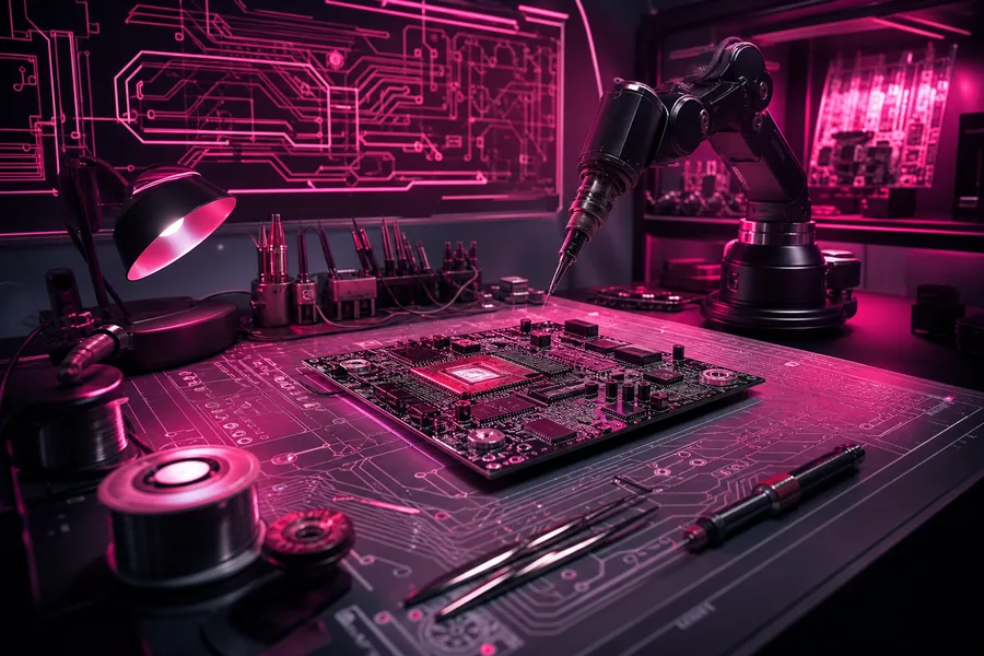 Robotics Workbench With Soldering Tools Electronics Wallpaper 4 4K 15