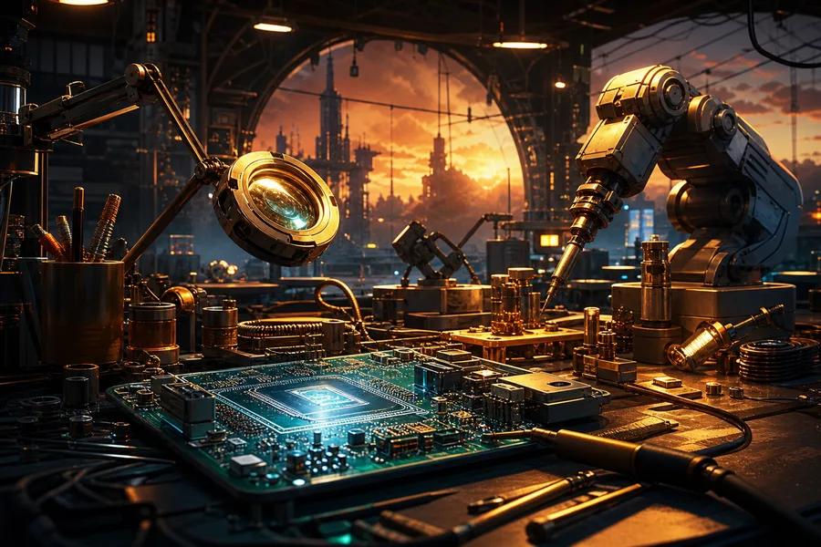 Robotics Workbench With Soldering Tools Electronics Wallpaper  4 4K