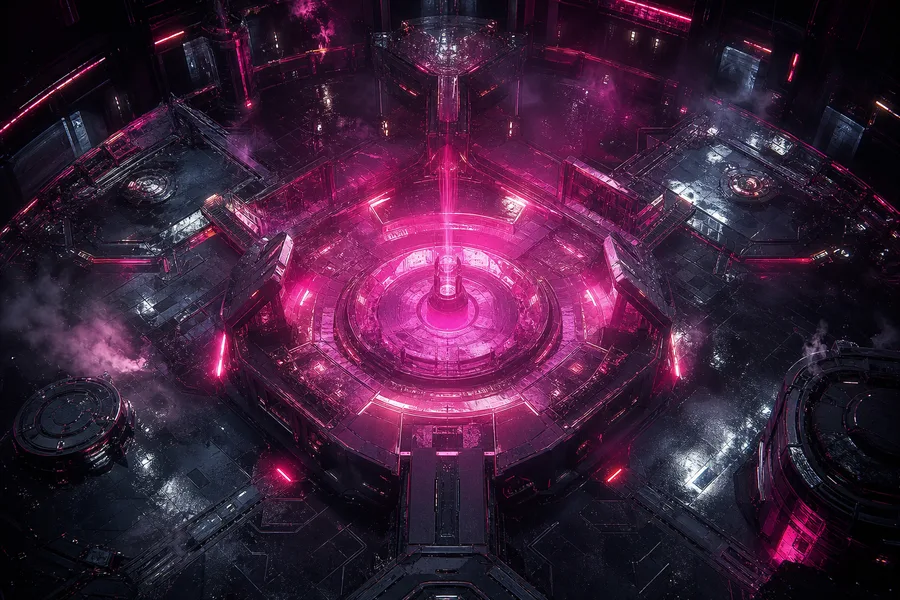 Sci Fi Battle Arena With Neon Lights Gaming Wallpaper 13 4K 3