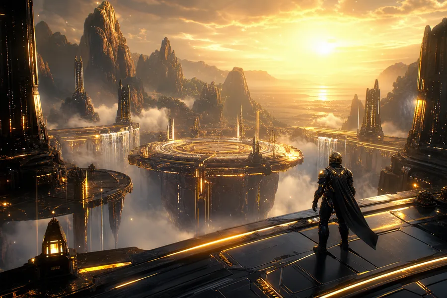 Sci Fi Battle Arena With Neon Lights Gaming Wallpaper 13 4K 5