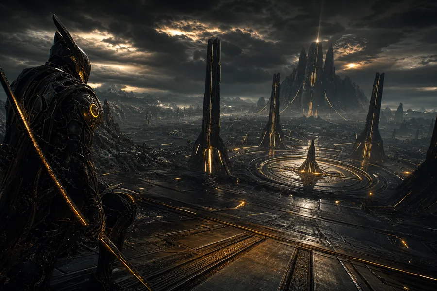 Sci Fi Battle Arena With Neon Lights Gaming Wallpaper 13 4K