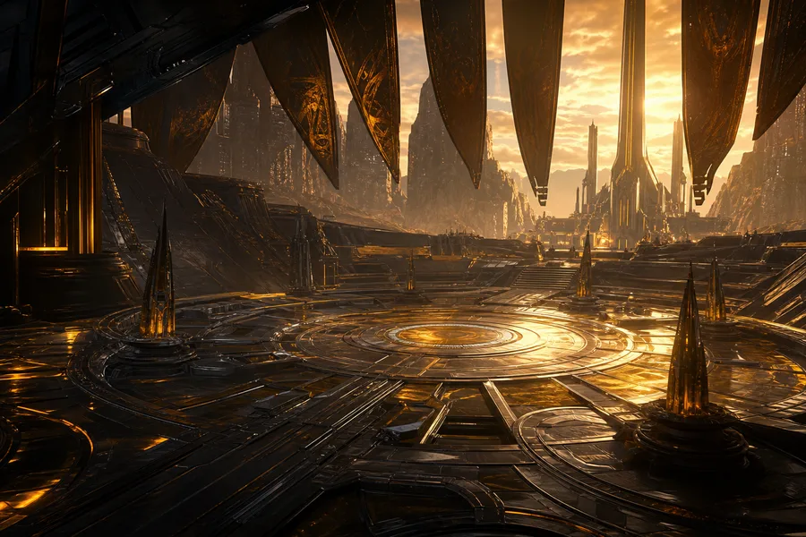 Sci Fi Battle Arena With Neon Lights Gaming Wallpaper 3 4K 5