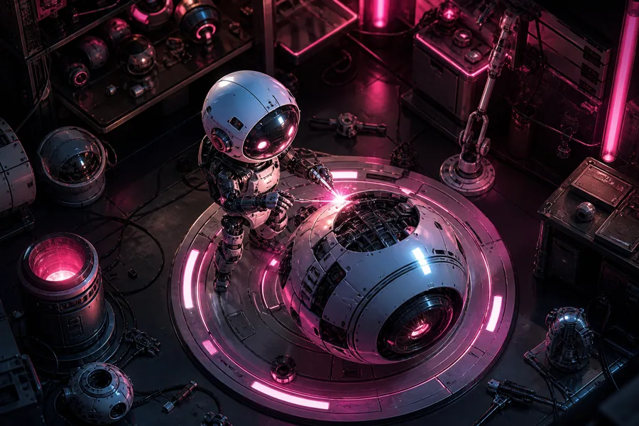 Small Cute Robot In Workshop Robots Wallpaper 3 4K 11