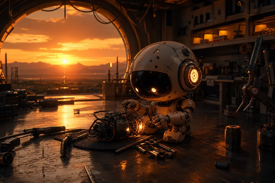 Small Cute Robot In Workshop Robots Wallpaper 3 4K 9