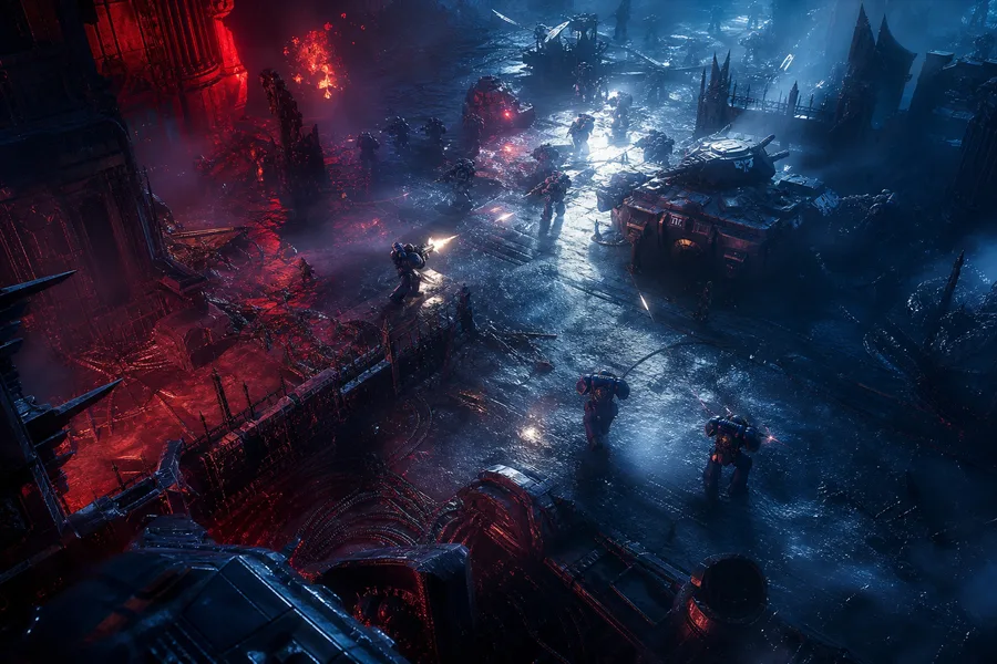 Space Marine Inspired Sci Fi Battlefield Without Logos Gaming Wallpaper 19 4K 4