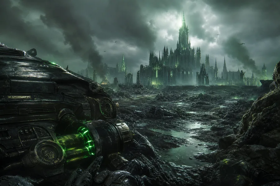 Space Marine Inspired Sci Fi Battlefield Without Logos Gaming Wallpaper 9 4K 10