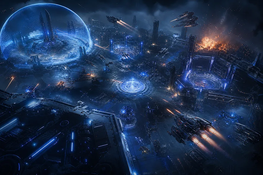 Space Marine Inspired Sci Fi Battlefield Without Logos Gaming Wallpaper 9 4K