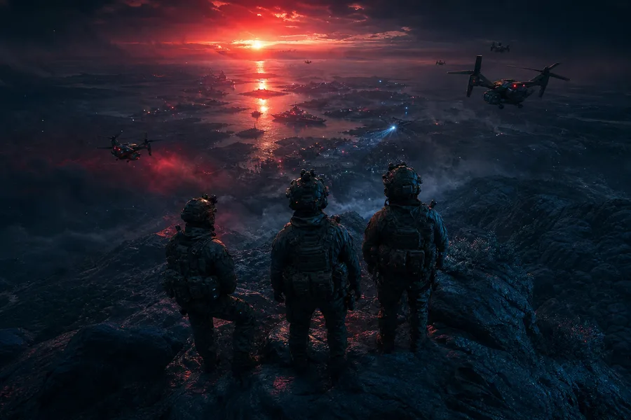 Special Forces Silhouette At Sunset Military Wallpaper 3 4K 3