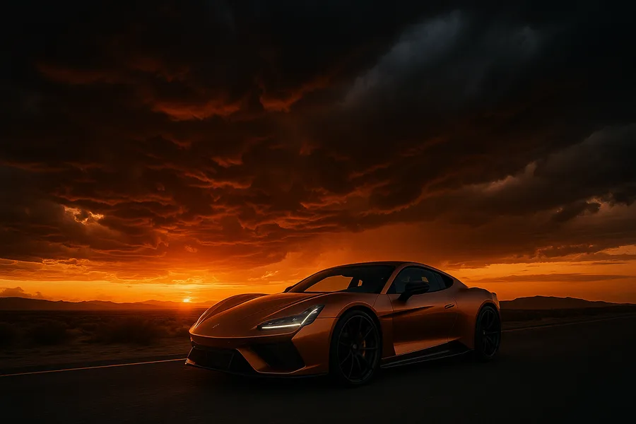 Supercar Desert Highway Cinematic Cars Wallpaper 8 4K 3