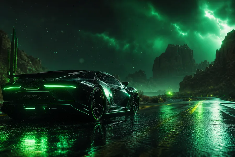 Supercar Desert Highway Cinematic Cars Wallpaper 8 4K 4
