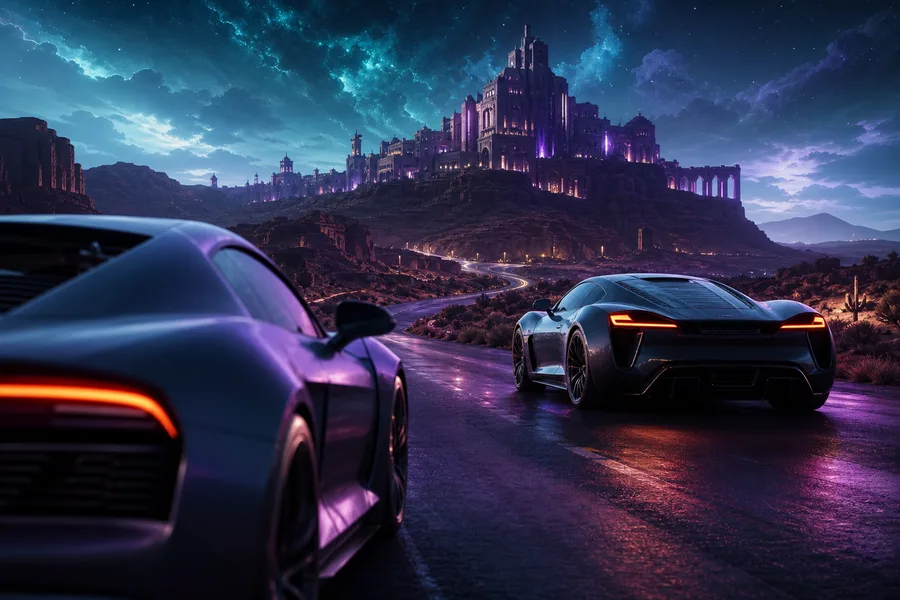 Supercar Desert Highway Cinematic Cars Wallpaper 8 4K 6