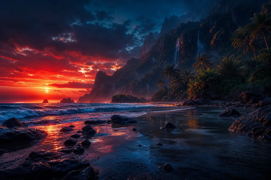 Tropical Beach Sunset Nature Wallpaper 5 4K 5
