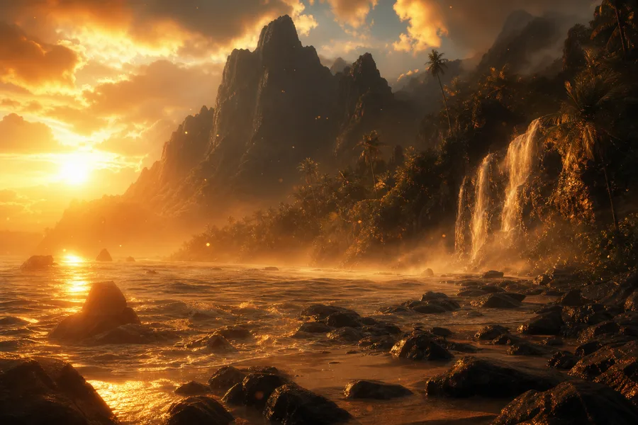Tropical Beach Sunset Nature Wallpaper 5 4K 8