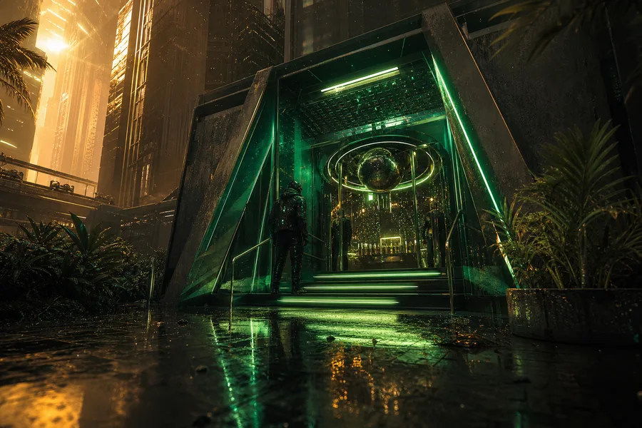 Underground Neon Club Entrance Cyberpunk Wallpaper 15 4K 6