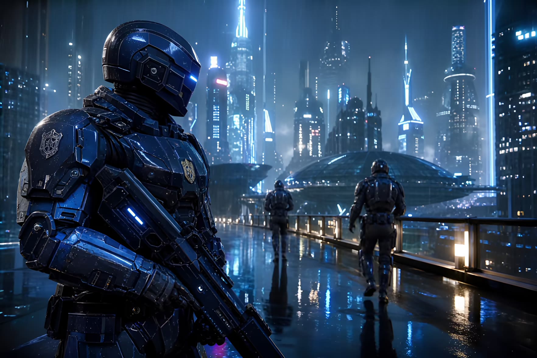 Police Robots  Guard City Video